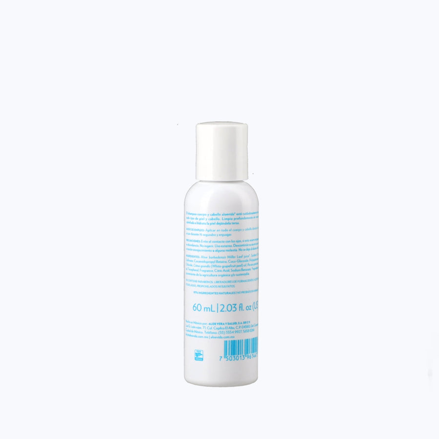 Shampoo aloe vera para cuerpo y cabello - 60 ml