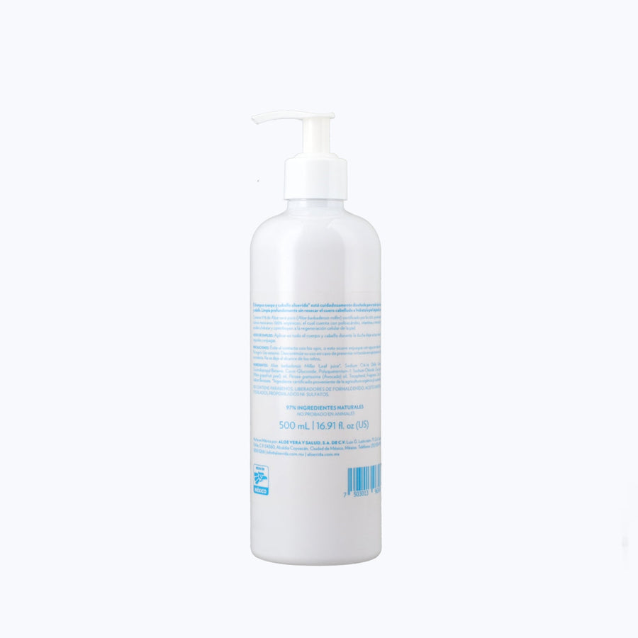 Shampoo aloe vera para cuerpo y cabello - 500 ml