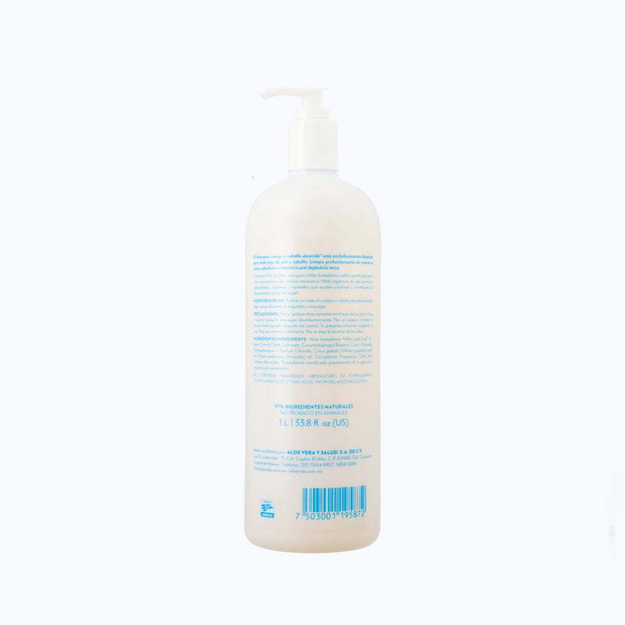 Shampoo aloe vera para cuerpo y cabello - 1L